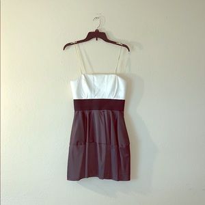 Strapless Metallic Gray/white Mini Dress